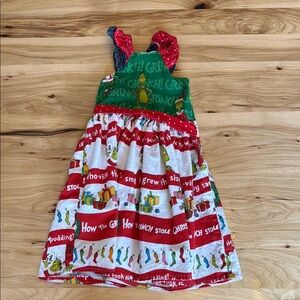 Festive Grinch Toddler Girl Dress